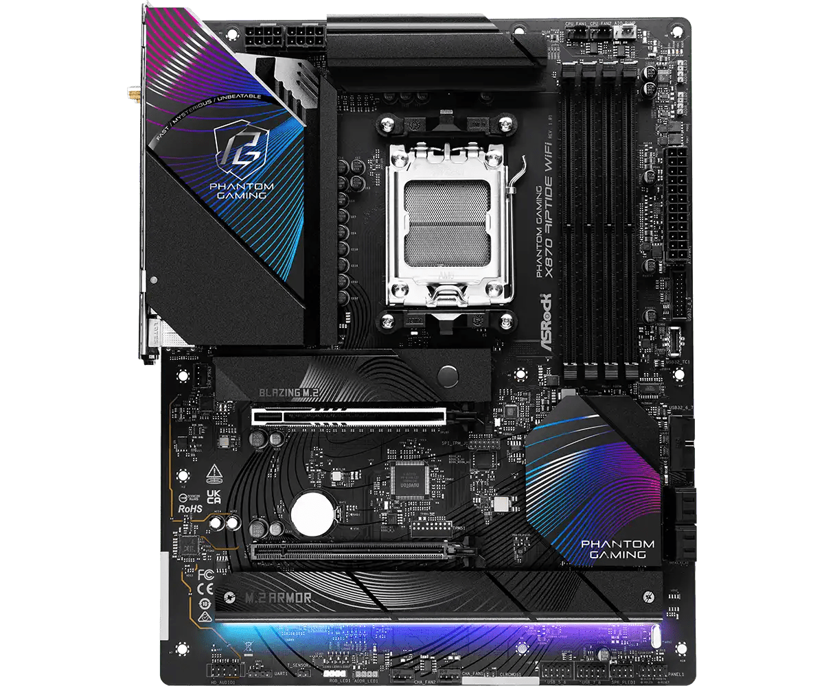 ASRock X870 Riptide WiFi AMD AM5 Socket Gaming Motherboard | 90 - MXBPP0 - A0UAYZ - 4710483949357 - Vektra Computers LLC ASRock X870 Riptide WiFi AMD AM5 Socket Gaming Motherboard | 90 - MXBPP0 - A0UAYZ - 4710483949357 - Vektra Computers LLC